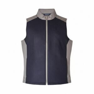 Peter Millar Crown Crafted Men's Size M Navy 100% Wool Cambridge Full-Zip Vest